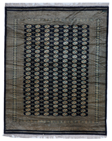 Bokhara Hand Knotted Black Wool Rug 8'3 x 10' - IGotYourRug