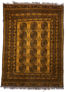 Traditional Hand Knotted Brown Gold Wool Rug 7'6 x 9'11 - IGotYourRug