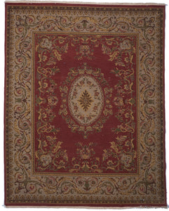 Soumak Traditional Hand Knotted Rust Red Wool Rug 8'2 x 10'2 - IGotYourRug