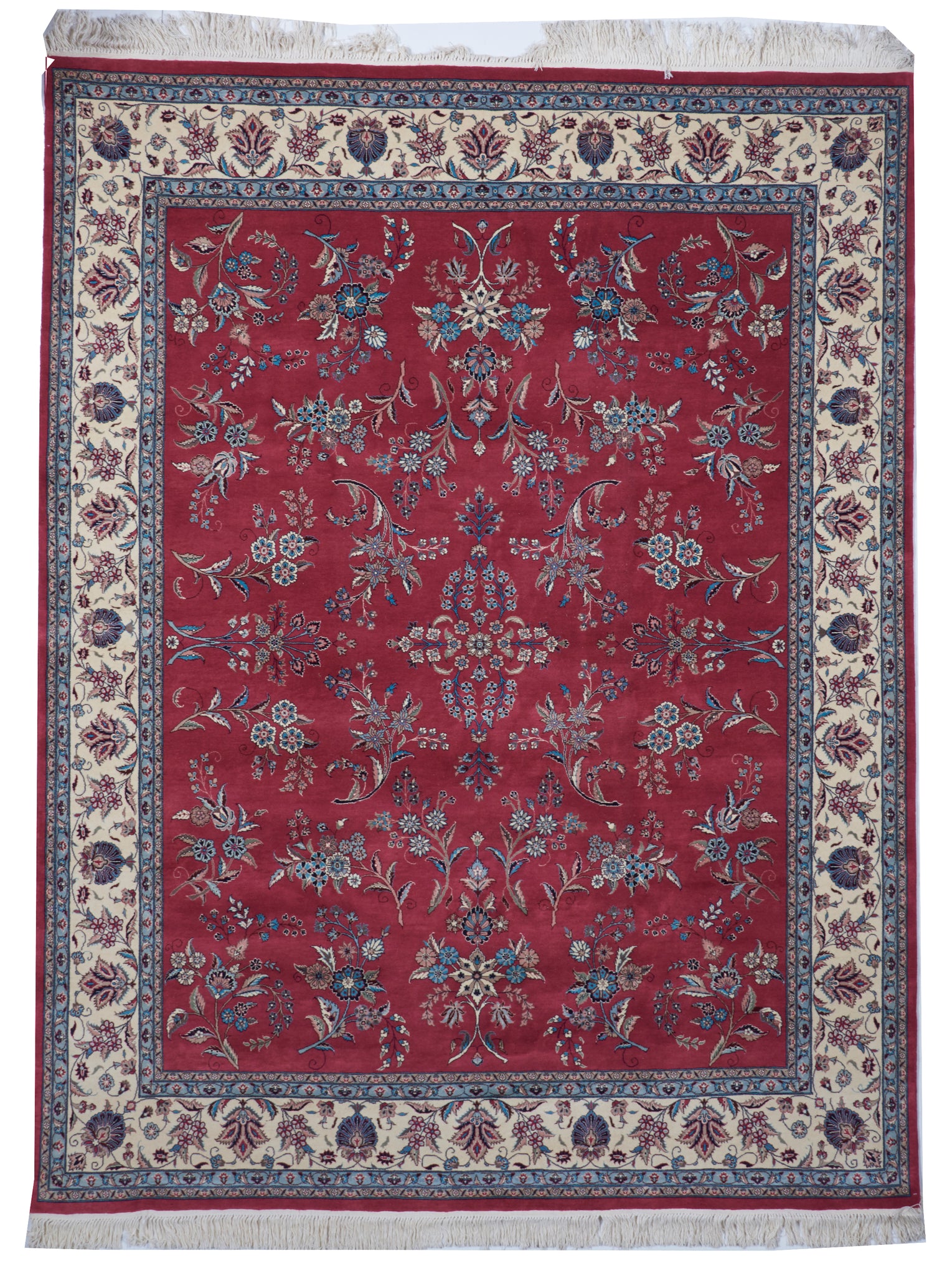 Traditional Hand Knotted Red Multicolor Wool Rug 7'11 x 10'3 - IGotYourRug