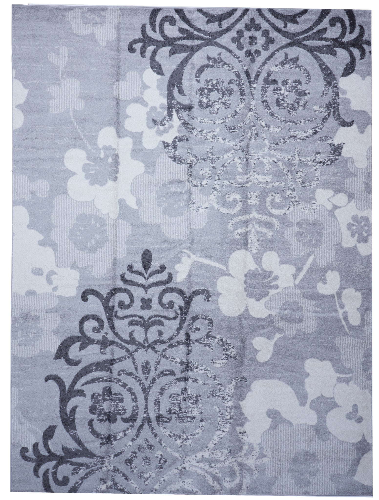 Contemporary Machine Made Gray Silver Olefin Rug 8'10 x 11'10 - IGotYourRug