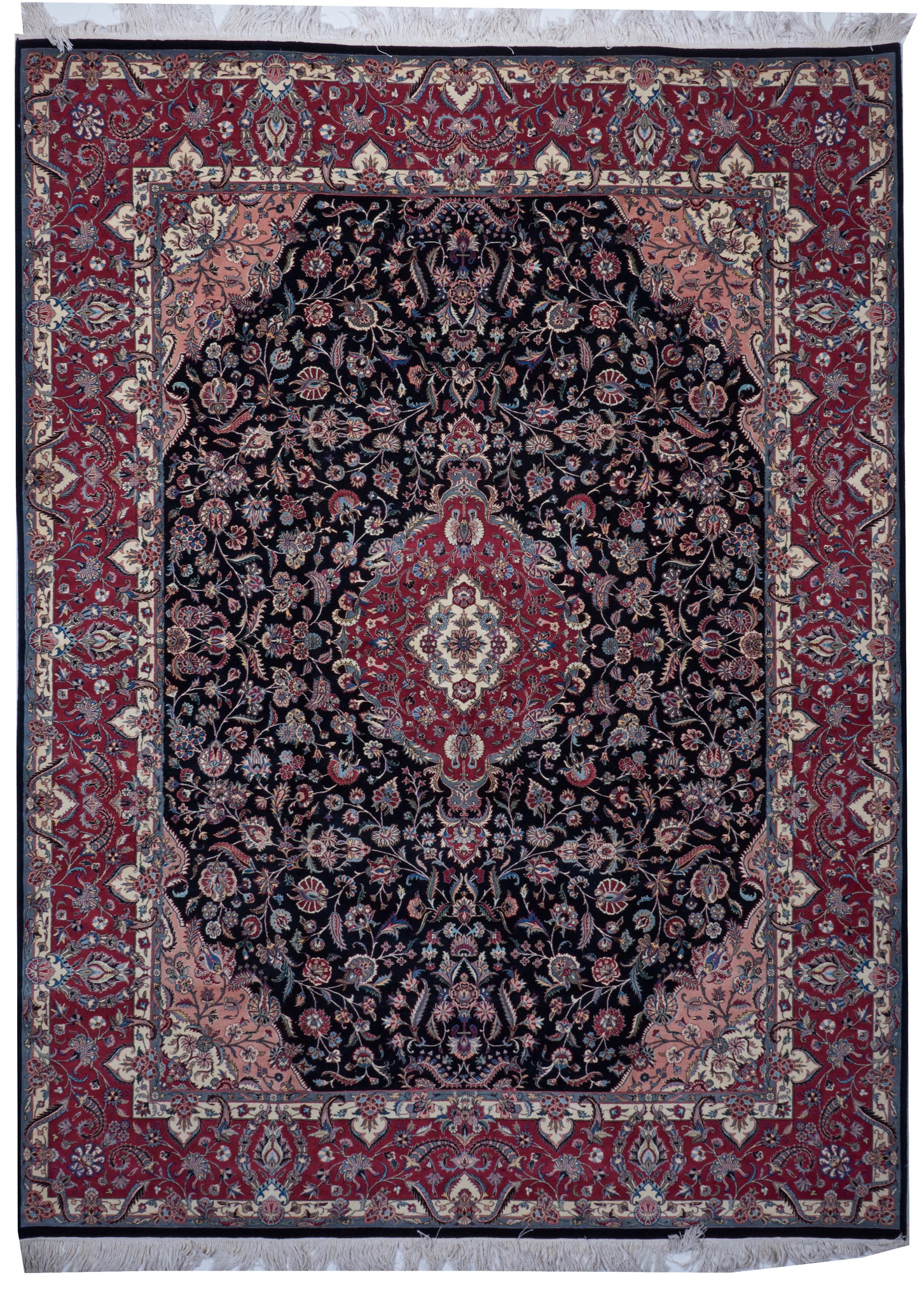 Traditional Hand Knotted Black Red Wool Rug 9'2 x 12'4 - IGotYourRug