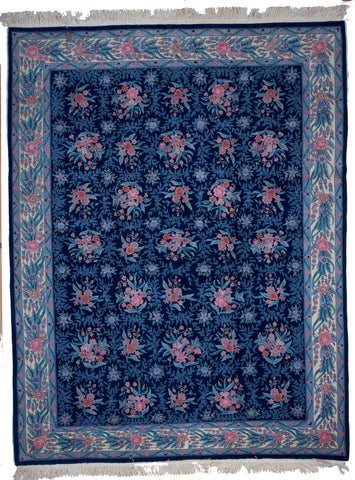 Traditional Hand Knotted Blue Wool Rug 9'3 x 11'11 - IGotYourRug