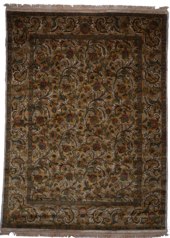 Traditional Jaipur Hand Knotted Brown Wool Rug 8'10 x 12'1 - IGotYourRug