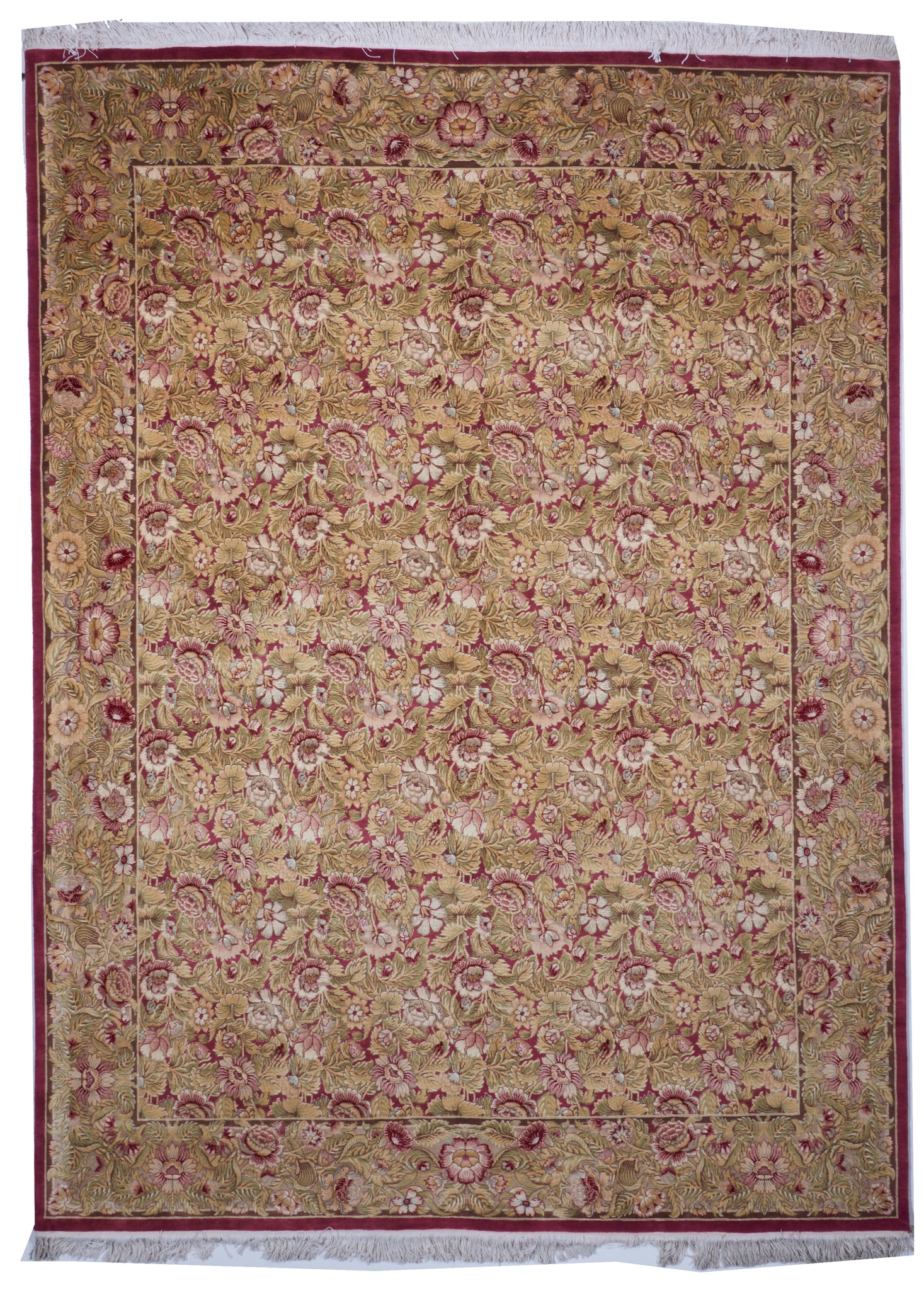 Traditional Hand Knotted Gold Pink Wool Rug 9'1 x 12'3 - IGotYourRug