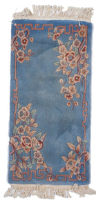 Aubusson Traditional Light Blue Wool Rug 2' x 4' - IGotYourRug