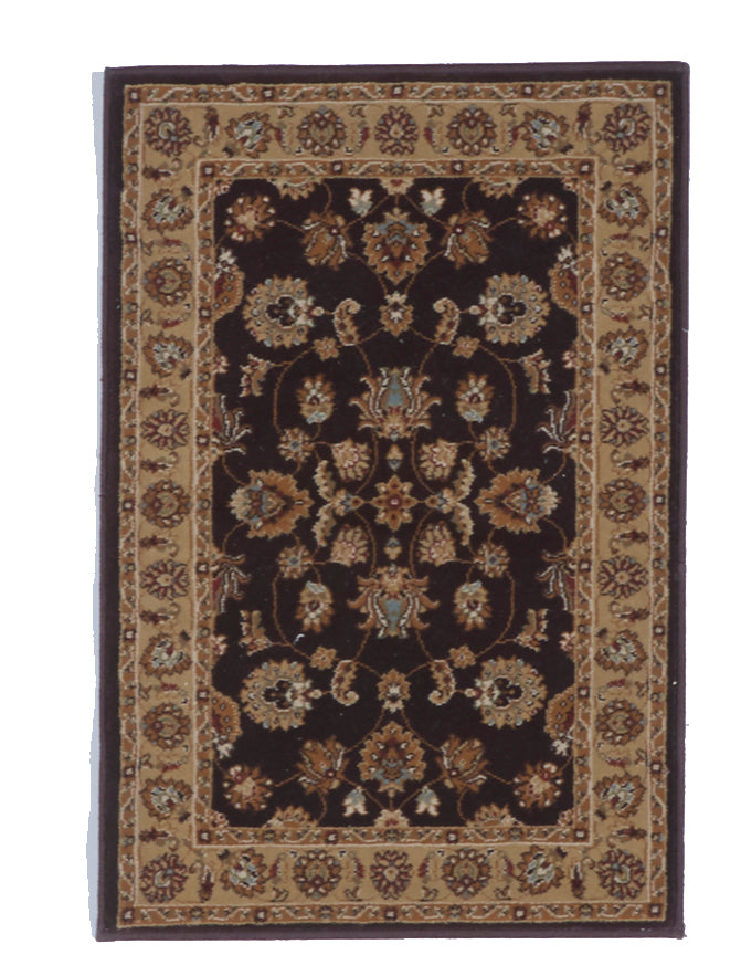 Traditional Machine Made Brown Olefin Rug 2' x 3' - IGotYourRug