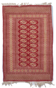 Bokhara Traditional Hand Knotted Red Wool Rug 4'1 x 6'3 - IGotYourRug