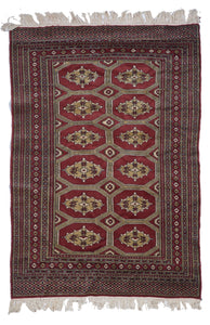 Bokhara Traditional Hand Knotted Red Wool Rug 4'2 x 5'10 - IGotYourRug