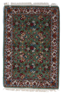 Traditional Hand Knotted Green Multicolor Wool Rug 3'9 x 5'7 - IGotYourRug