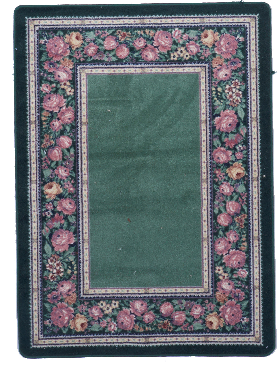 Traditional Machine Made Green Wool Rug 3'11 x 5'5 - IGotYourRug