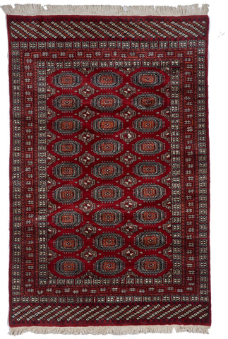 Bokhara Traditional Hand Knotted Red Wool Rug 4' x 6'2 - IGotYourRug