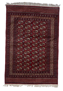 Bokhara Traditional Hand Knotted Red Wool Rug 4' x 5'11 - IGotYourRug