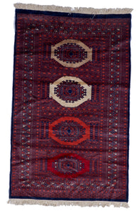 Bokhara Traditional Hand Knotted Red Wool Rug 4'2 x 6'7 - IGotYourRug