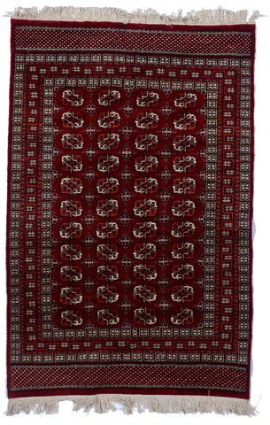 Bokhara Traditional Hand Knotted Red Wool Rug 4' x 6' - IGotYourRug