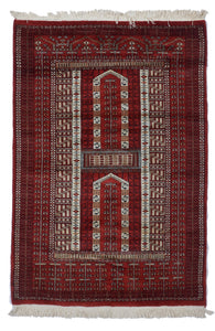 Bokhara Traditional Hand Knotted Red Wool Rug 4'2 x 6'1 - IGotYourRug