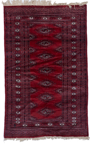 Bokhara Traditional Hand Knotted Red Wool Rug 3'10 x 6'2 - IGotYourRug