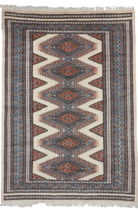 Bokhara Traditional Hand Knotted Beige Wool Rug 4'1 x 5'10 - IGotYourRug