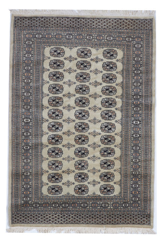 Bokhara Traditional Hand Knotted Beige Wool Rug 4'4 x 6'3 - IGotYourRug