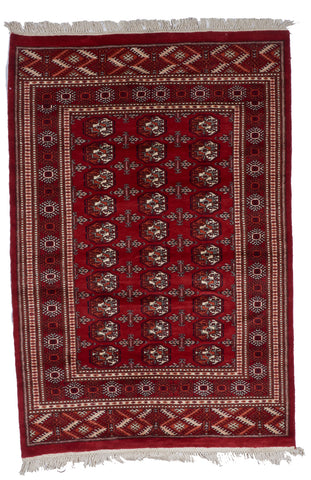 Bokhara Traditional Hand Knotted Red Wool Rug 4'2 x 6'2 - IGotYourRug