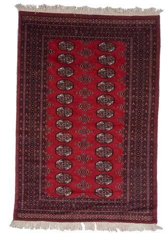 Bokhara Traditional Hand Knotted Red Wool Rug 4'2 x 6'1 - IGotYourRug