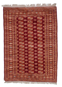 Bokhara Traditional Hand Knotted Red Wool Rug 4'3 x 6'0 - IGotYourRug