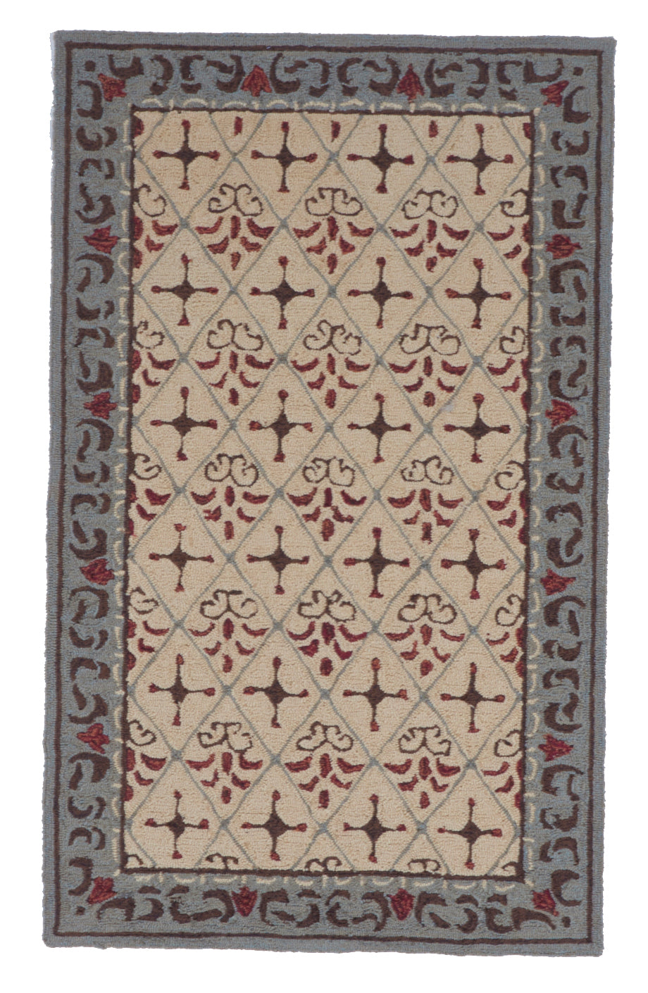 Contemporary Machine Made Beige Wool Rug 3' x 4'10 - IGotYourRug