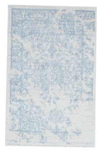 Contemporary Machine Made White Light Blue Wool Rug 3'2 x 5' - IGotYourRug
