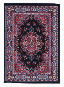 Traditional Machine Made Black Red Rug 3'7 x 5'1 - IGotYourRug