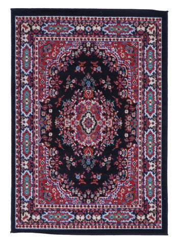 Traditional Machine Made Black Red Wool Rug 3'7 x 5'1 - IGotYourRug