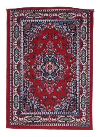 Traditional Machine Made Red Multicolor Rug 3'7 x 5'2 - IGotYourRug