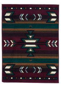Tribal Transitional Machine Made Red Green Multicolor Rug 3'10 x 5'2 - IGotYourRug