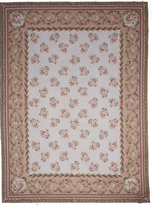 Aubusson Traditional Tapestry Ivory Multicolor Wool Rug 8'10 x 12'1 - IGotYourRug