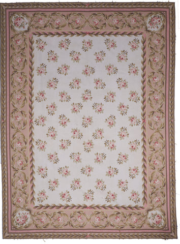 Aubusson Traditional Tapestry Ivory Multicolor Wool Rug 8'10 x 12'1 - IGotYourRug