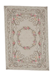 Needlepoint Traditional Floral Tapestry Beige Multicolor Wool Rug 2' x 3' - IGotYourRug