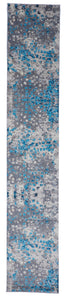 Transitional Machine Made Blue Gray Runner Wool Rug 2'2 x 11'10 - IGotYourRug