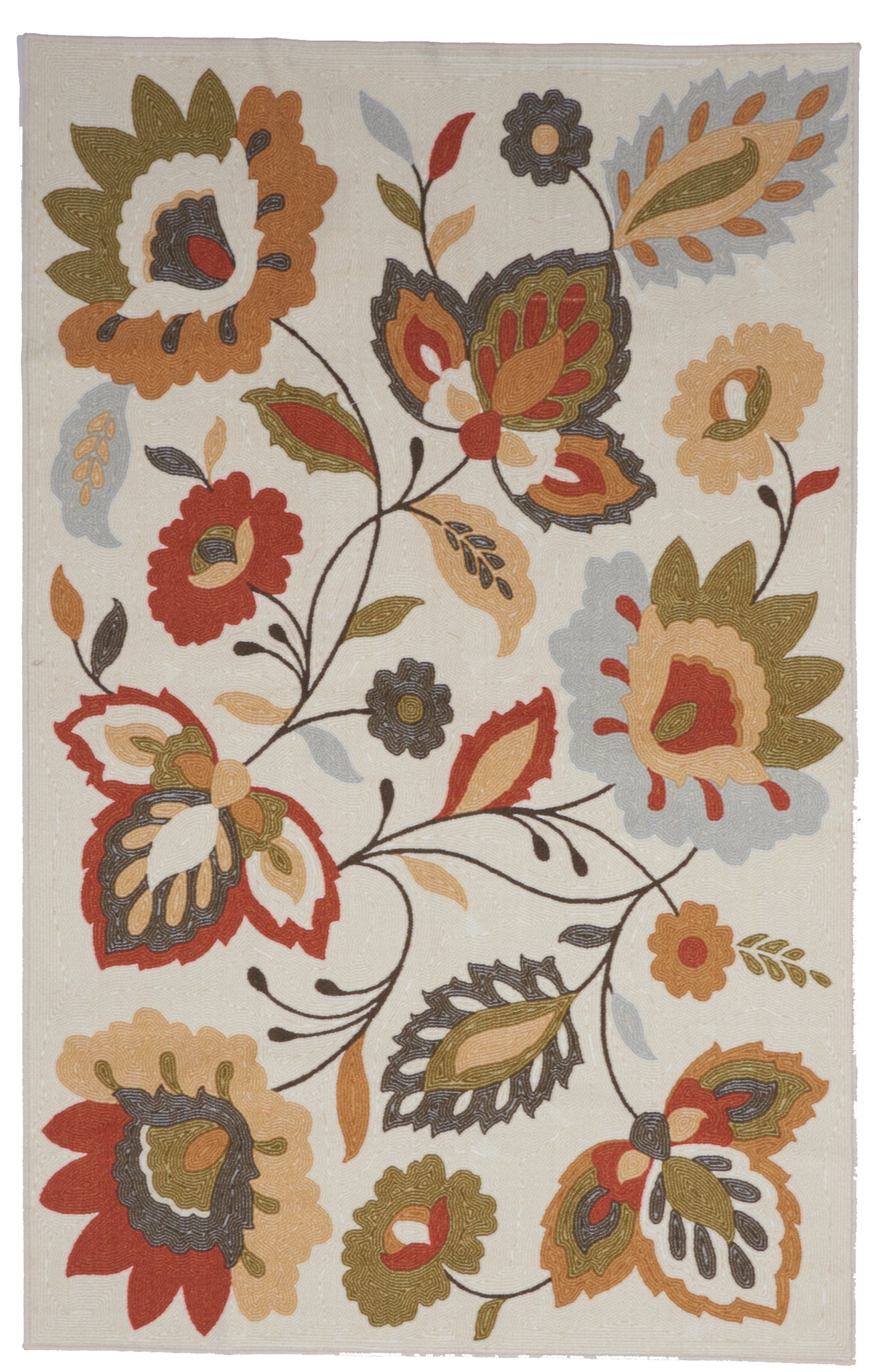 Floral Transitional Machine Made Multicolor Rug 5' x 7'1 - IGotYourRug