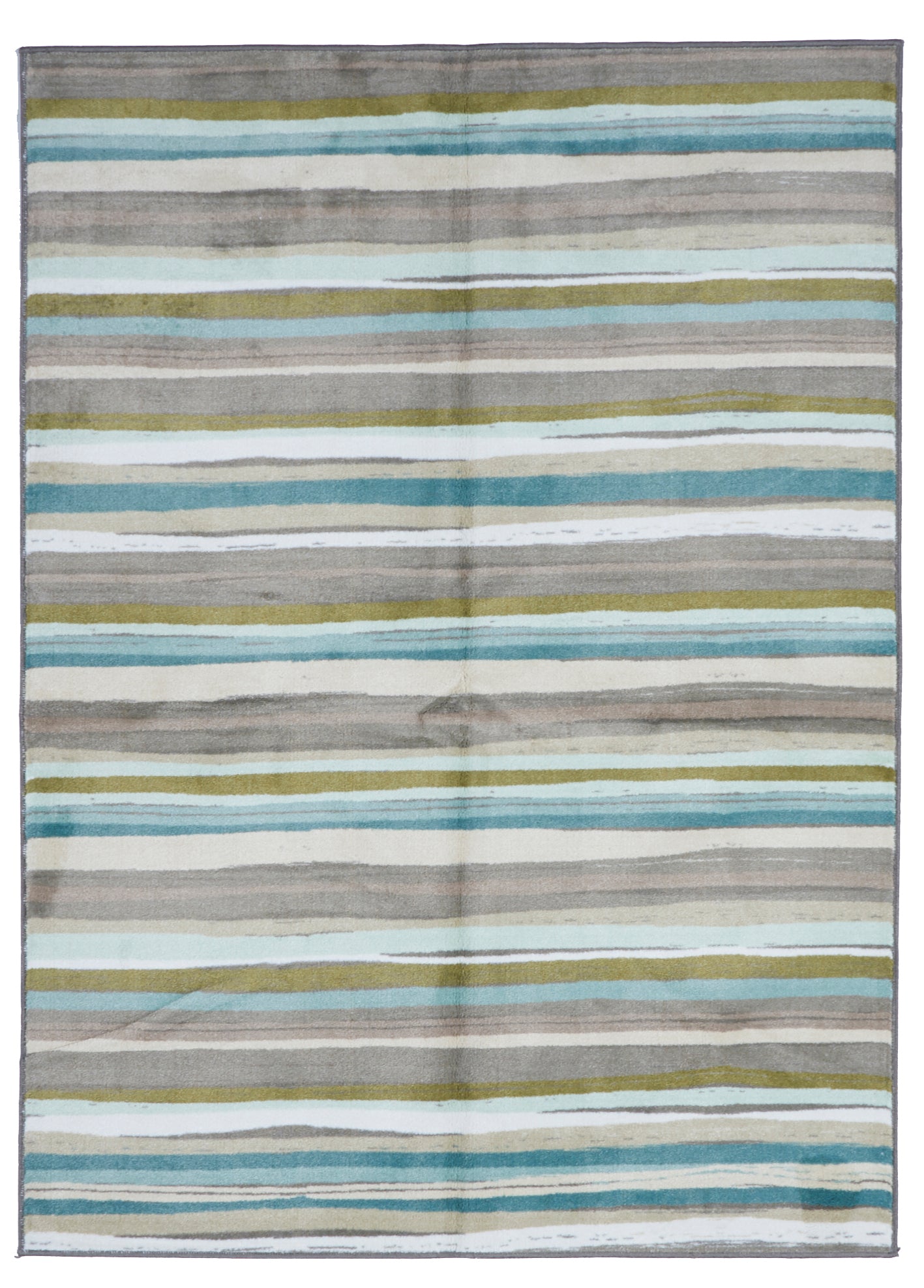 Striped Transitional Machine Made Gray Blue Green Rug 5' x 7' - IGotYourRug