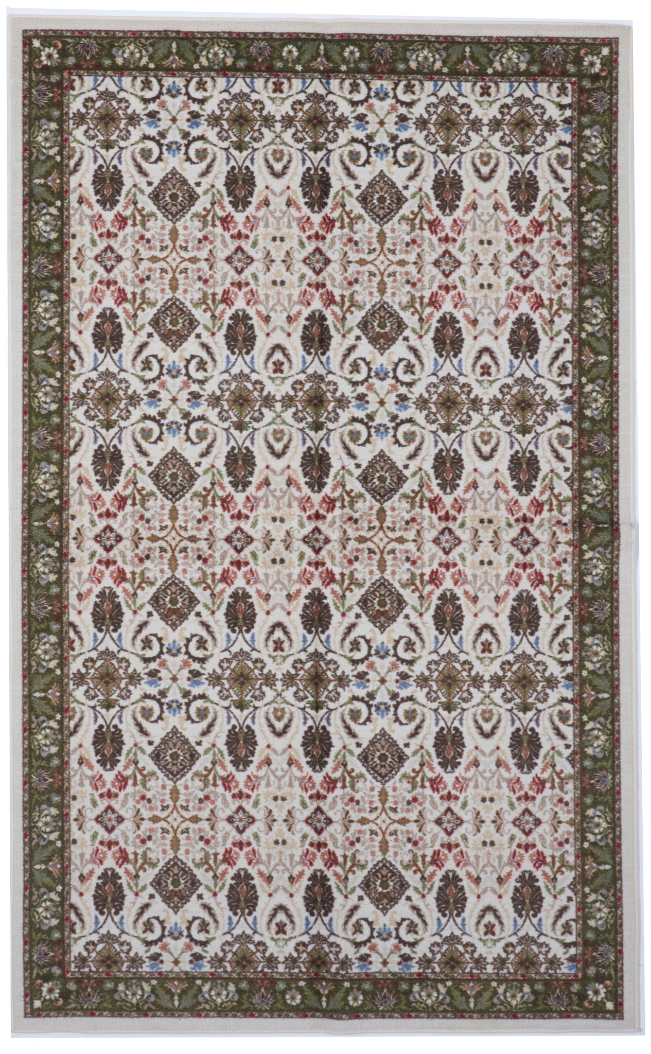 Transitional Machine Made Ivory Green Rug 5' x 8'1 - IGotYourRug