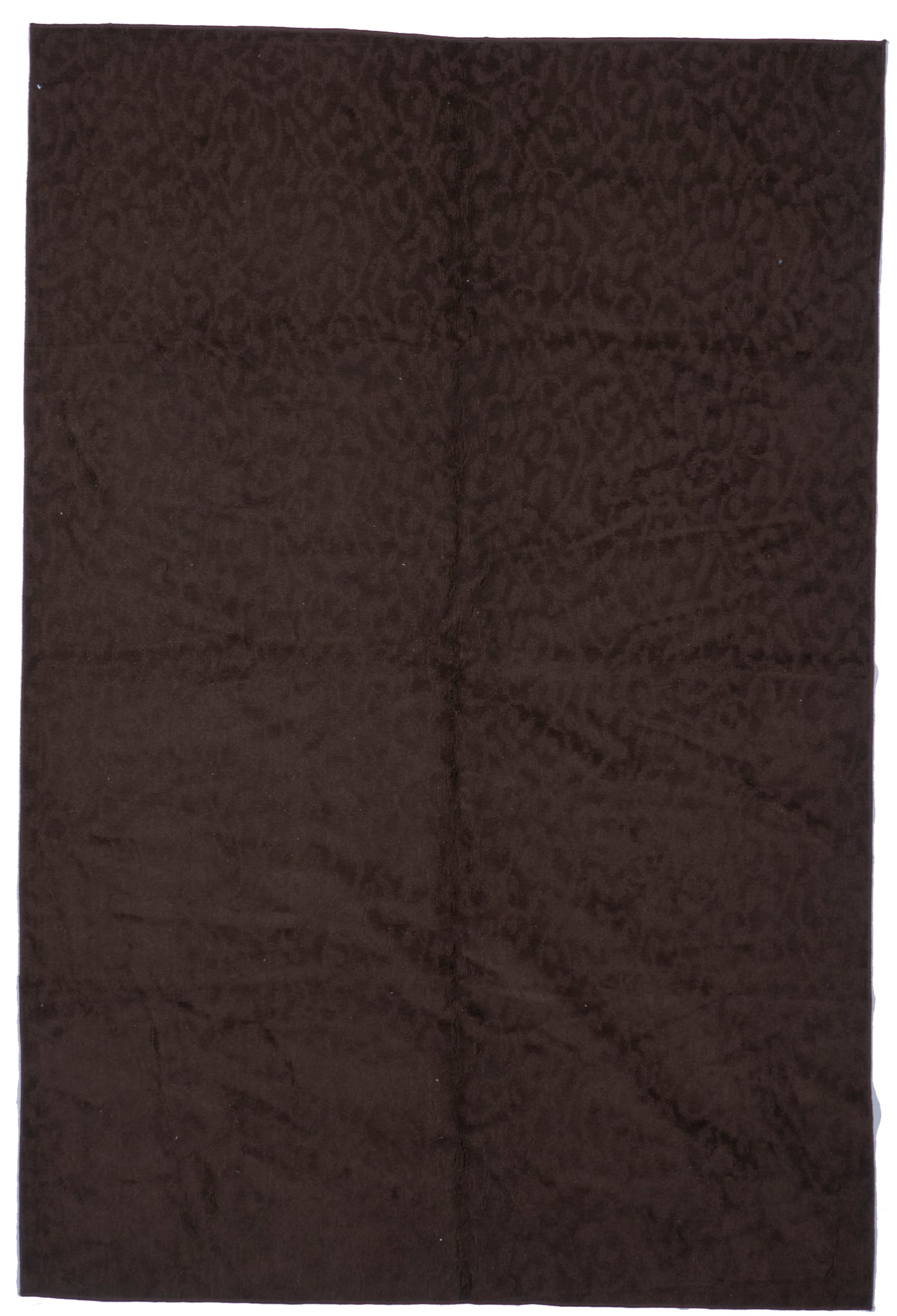 Transitional Solid Tone on Tone Machine Made Brown Rug 6'1 x 8'10 - IGotYourRug
