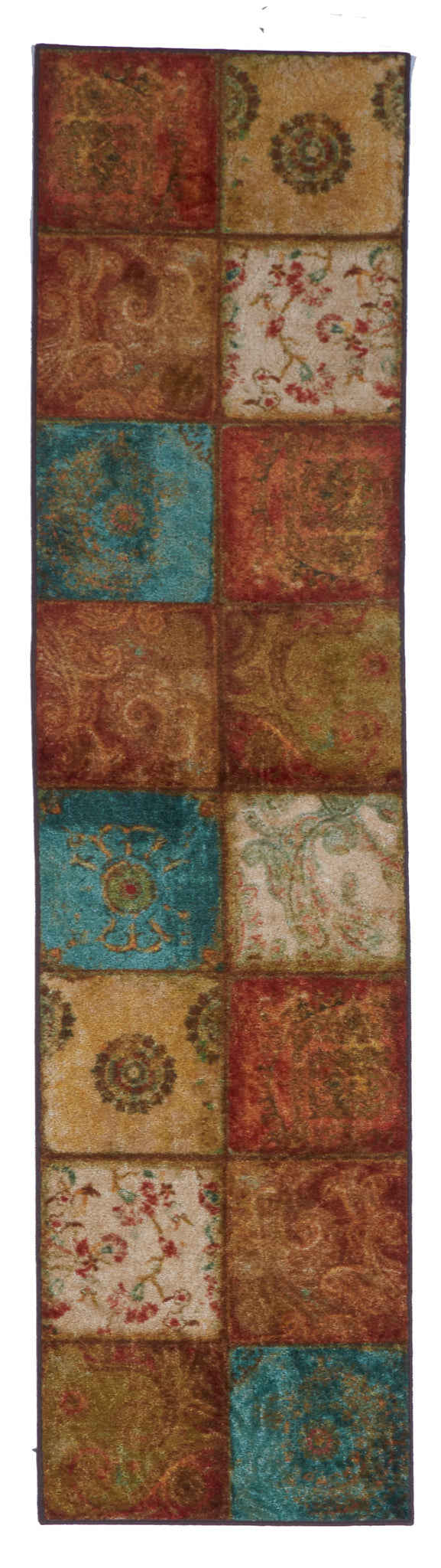 Transitional Machine Made Orange Multicolor Runner Rug 2' x 7'10 - IGotYourRug