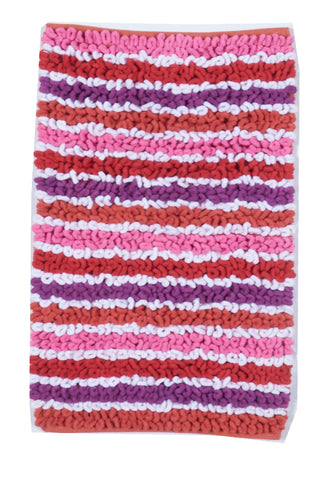 Shag Striped Machine Made Pink Purple Doormat Rug 1'8 x 2'8 - IGotYourRug