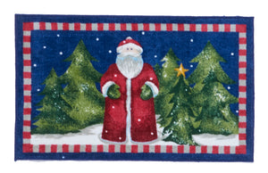 Christmas Santa Claus Machine Made Multicolor Doormat Rug 1'10 x 3' - IGotYourRug