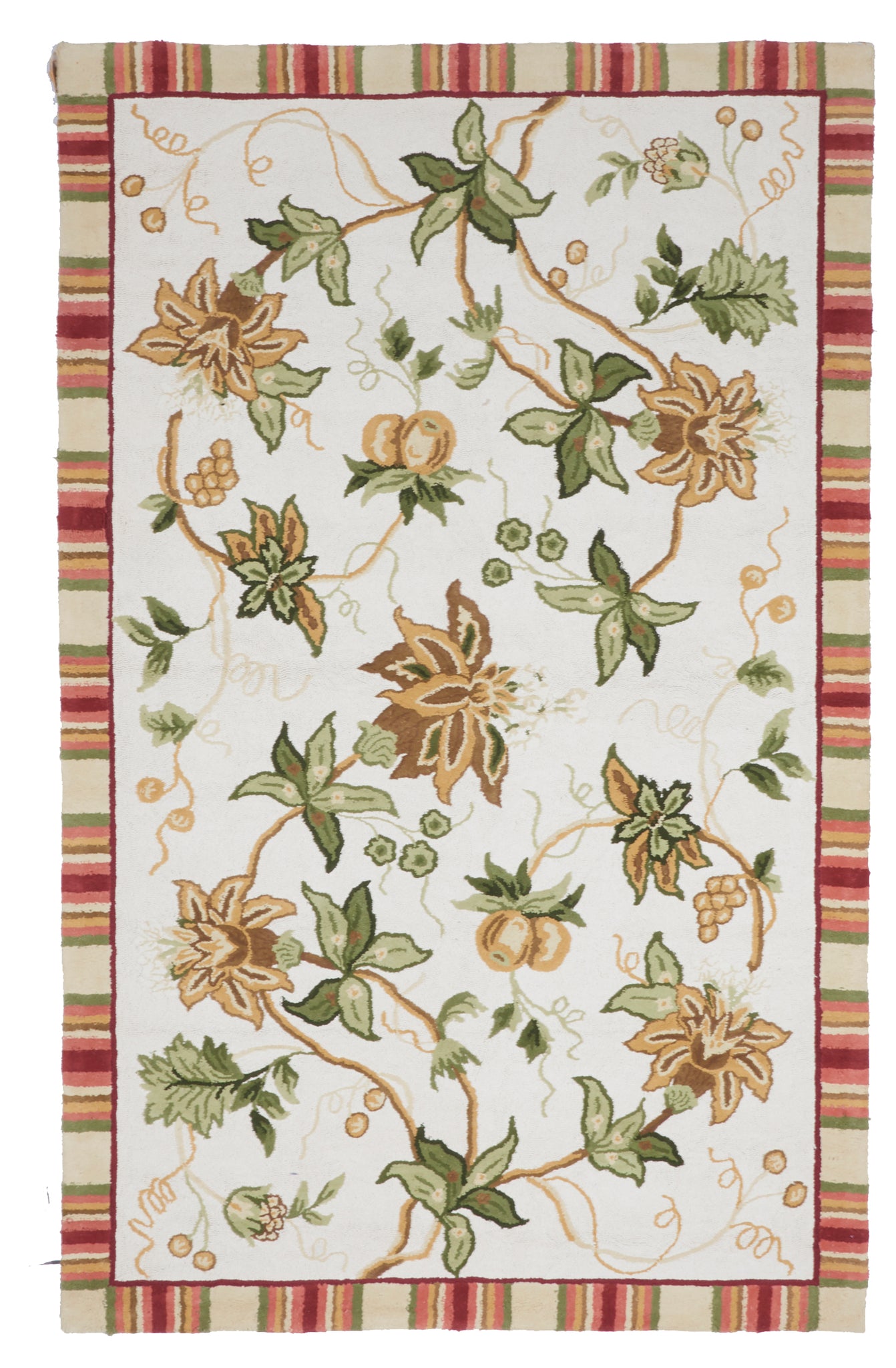 Floral Transitional Tufted Ivory Multicolor Wool Rug 5' x 7'11 - IGotYourRug