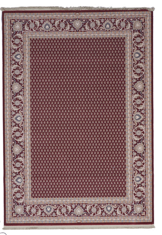 Traditional Machine Made Burgundy Red Wool Rug 5'3 x 7'6 - IGotYourRug