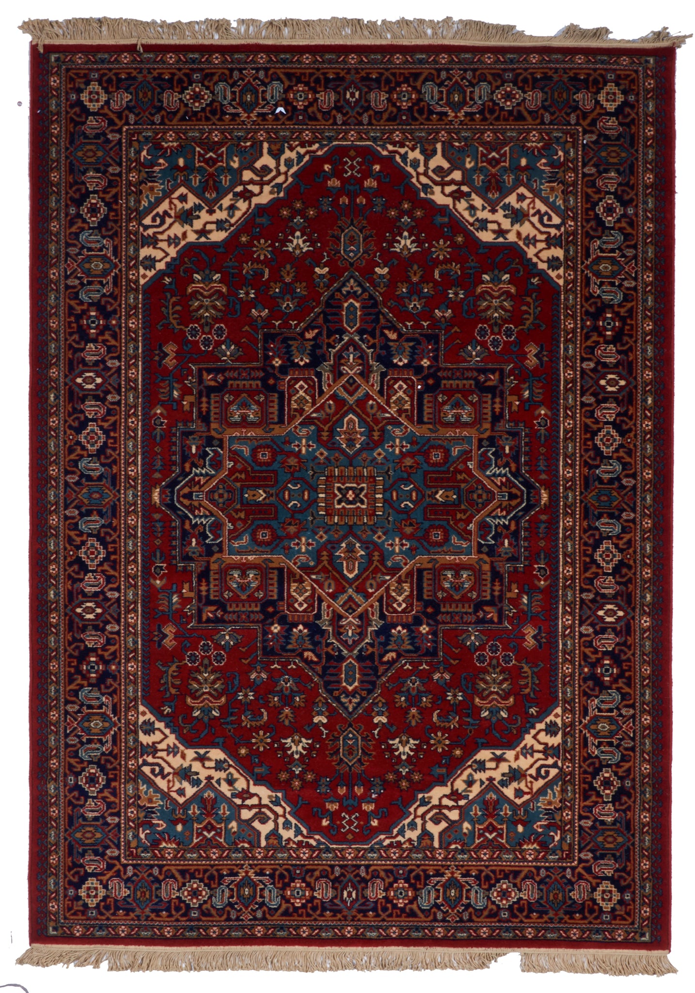 Traditional Machine Made Burgundy Red Wool Rug 5'7 x 7'10 - IGotYourRug