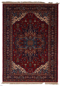 Traditional Machine Made Burgundy Red Wool Rug 5'7 x 7'10 - IGotYourRug