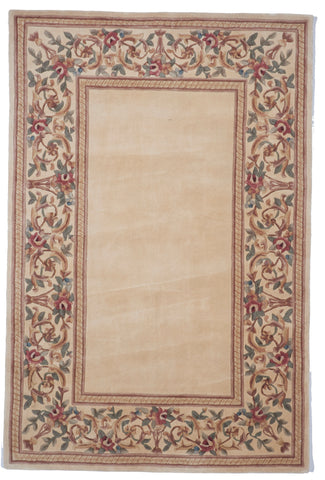 Floral Contemporary Tufted Beige Wool Rug 5'3 x 8' - IGotYourRug