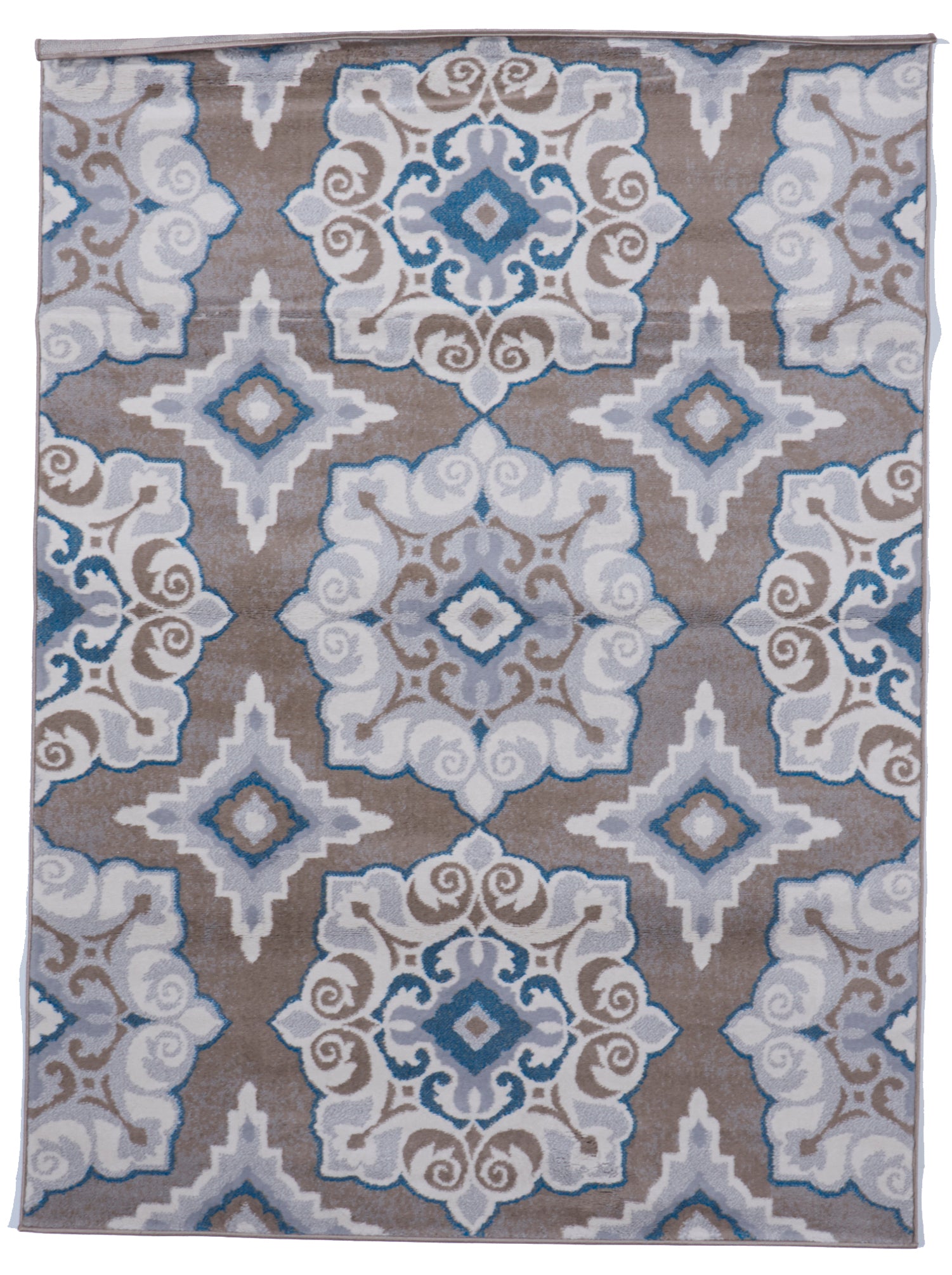 Contemporary Machine Made Brown Blue Rug 5'3 x 7'3 - IGotYourRug