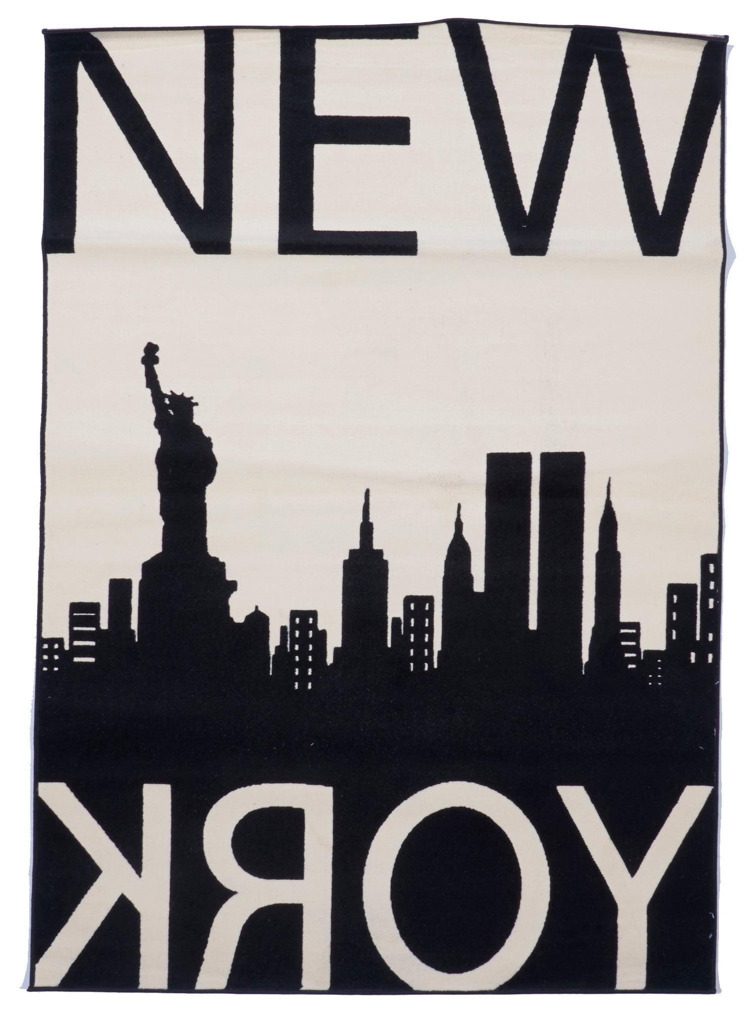 New York Contemporary Machine Made Black White Rug 5'3 x 7'6 - IGotYourRug